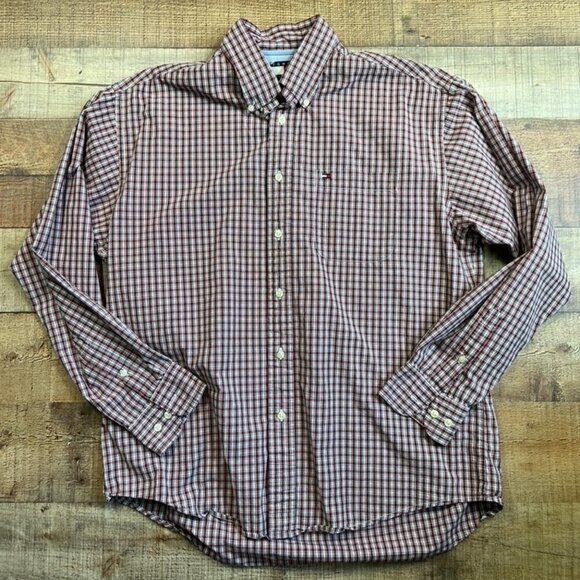Men's Tommy Hilfiger Plaid Oxford Shirt size Large - Picture 1 of 4